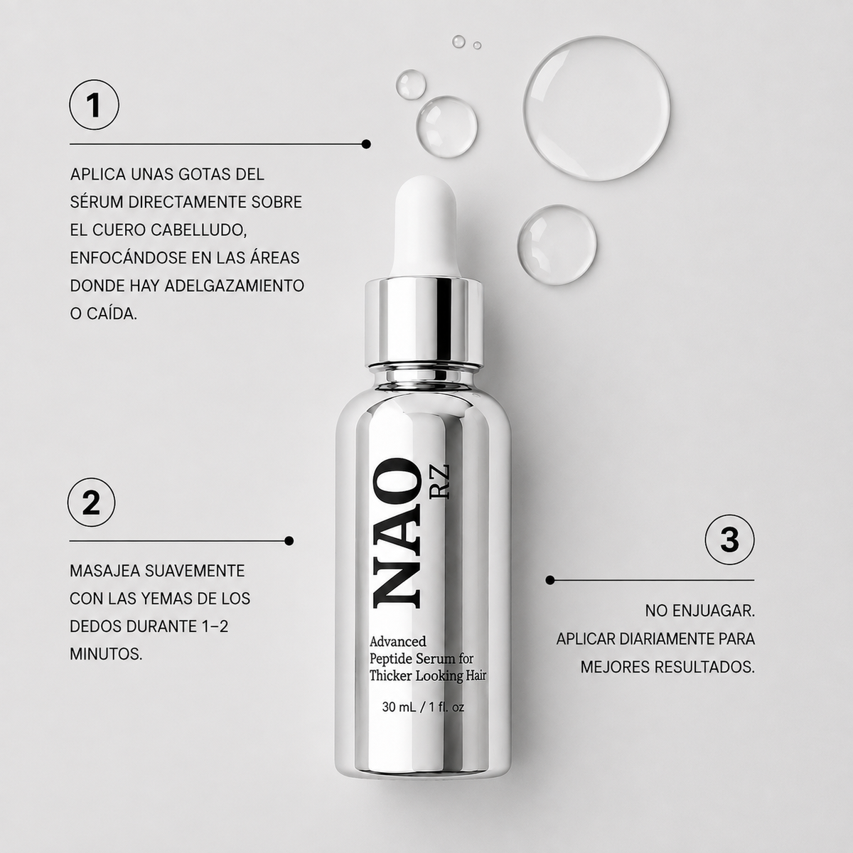 Advanced Hair Growth Serum - Multipeptide Formula for Thicker, Denser Looking Hair
