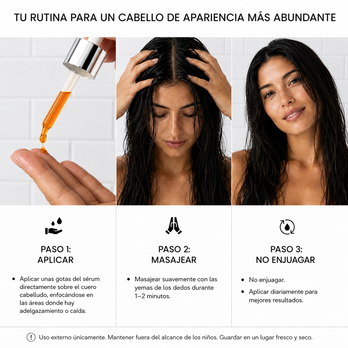 3 Advanced Hair Growth Serums - Multipeptide Formula for Thicker, Denser Looking Hair